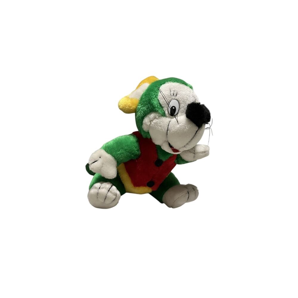 Plush Mouse Green White Yellow Vintage Mainland Bridge Red Vest Hard Eyes Rat